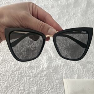 Quay Australia Black Cat-Eye Sunglasses
